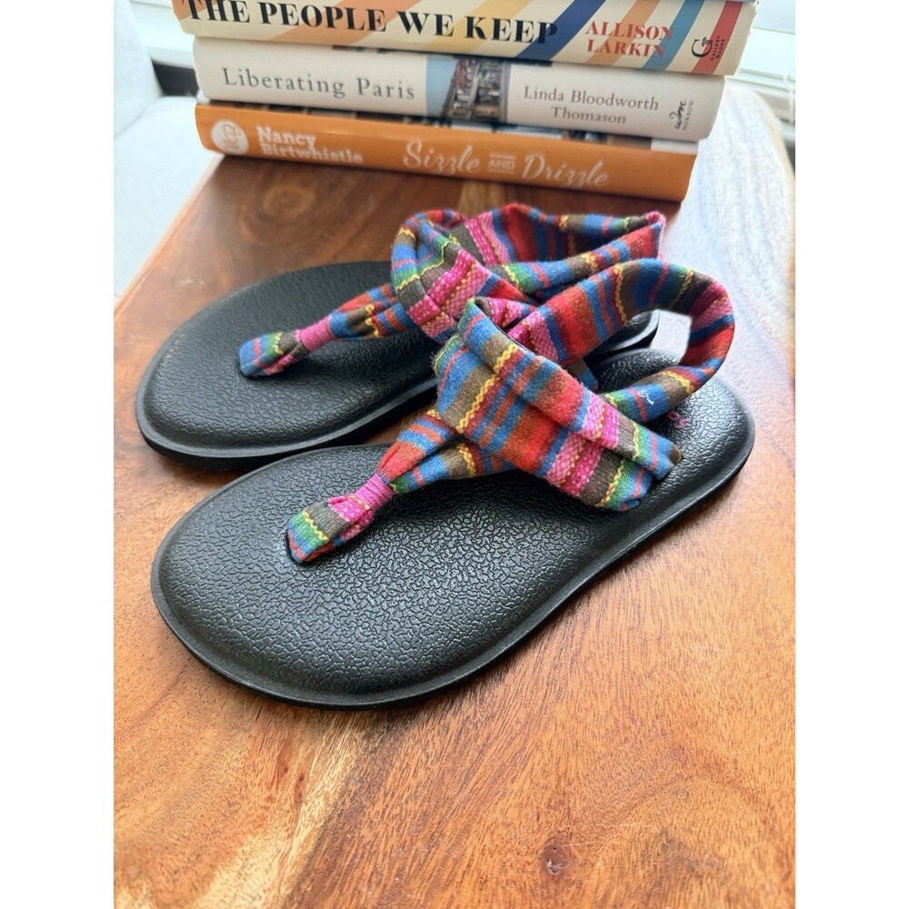 Sanuk Yoga Sling Kids Sandals Size 11-12 Cabaret Kauai Blanket Print Sling